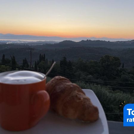 Schoenes Familienappartement In Pelekas, Corfu Mit Meerblick Eksteriør bilde