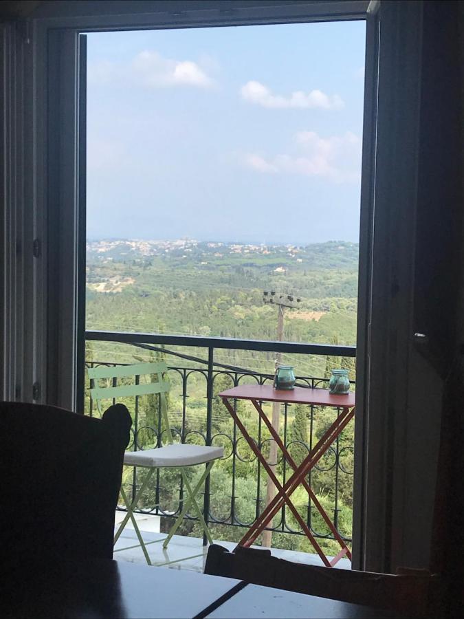 Schoenes Familienappartement In Pelekas, Corfu Mit Meerblick Eksteriør bilde