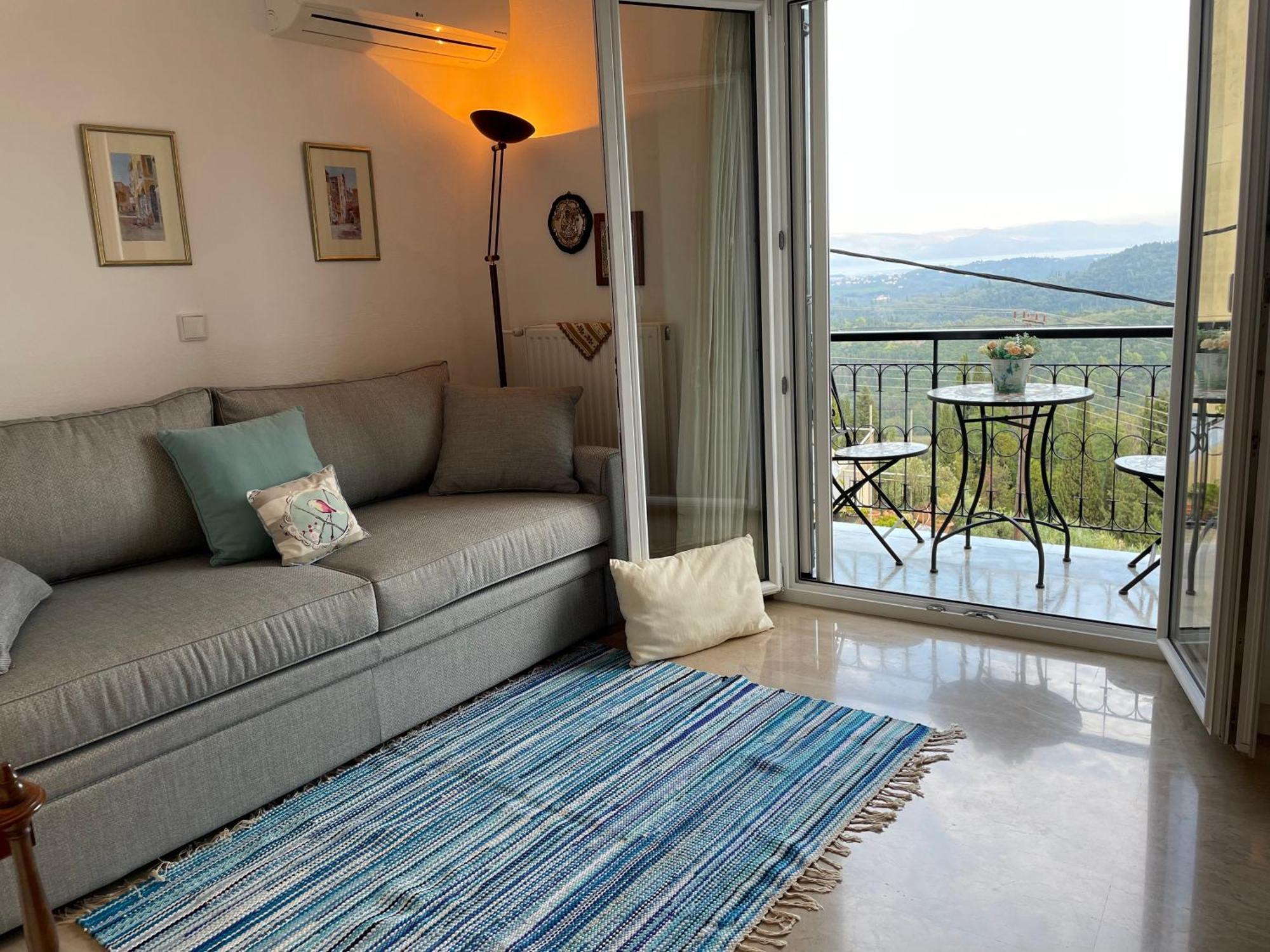 Schoenes Familienappartement In Pelekas, Corfu Mit Meerblick Eksteriør bilde